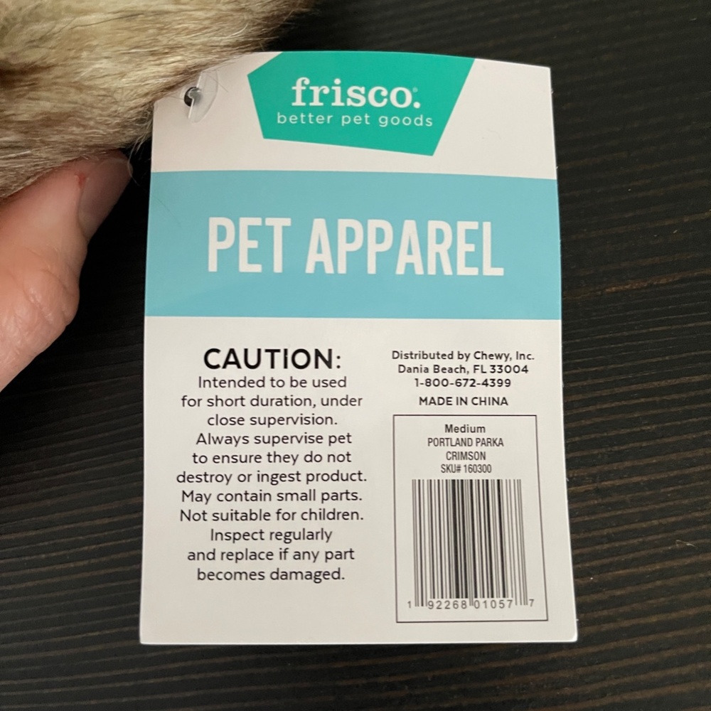 NWT Frisco Portland Insulated Hooded Dog & Cat Parka Medium - Picture 5 of 6